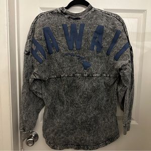 Oversized Hawaii acid wash long sleeve shirt